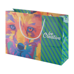 custom made paper shopping bag, horizontal